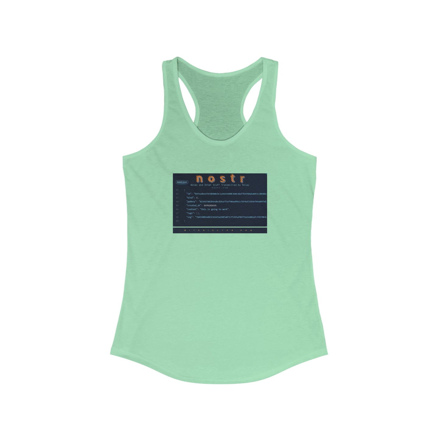 nostr is Going to Work, Racerback Tank