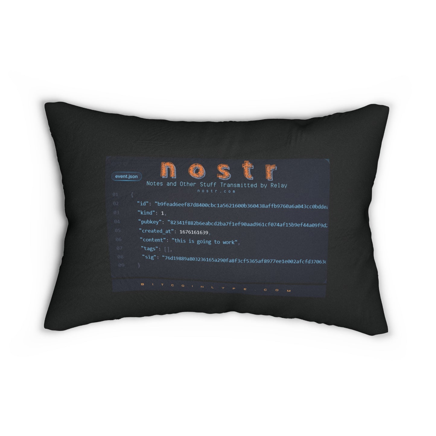 nostr is Going to Work, Lumbar Pillow