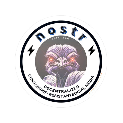 nostr Decentralized Nostrich, Vinyl Die-Cut Sticker