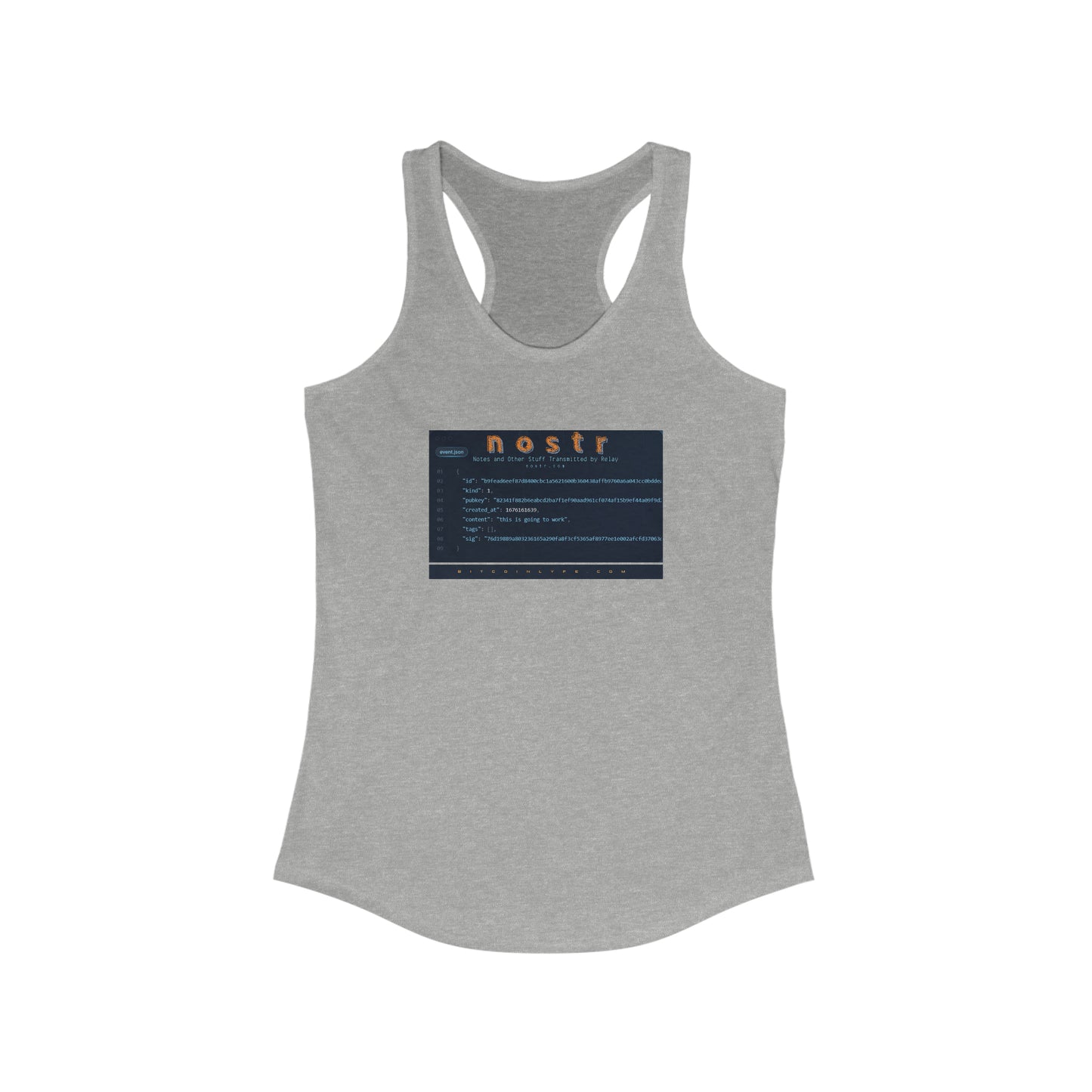 nostr is Going to Work, Racerback Tank