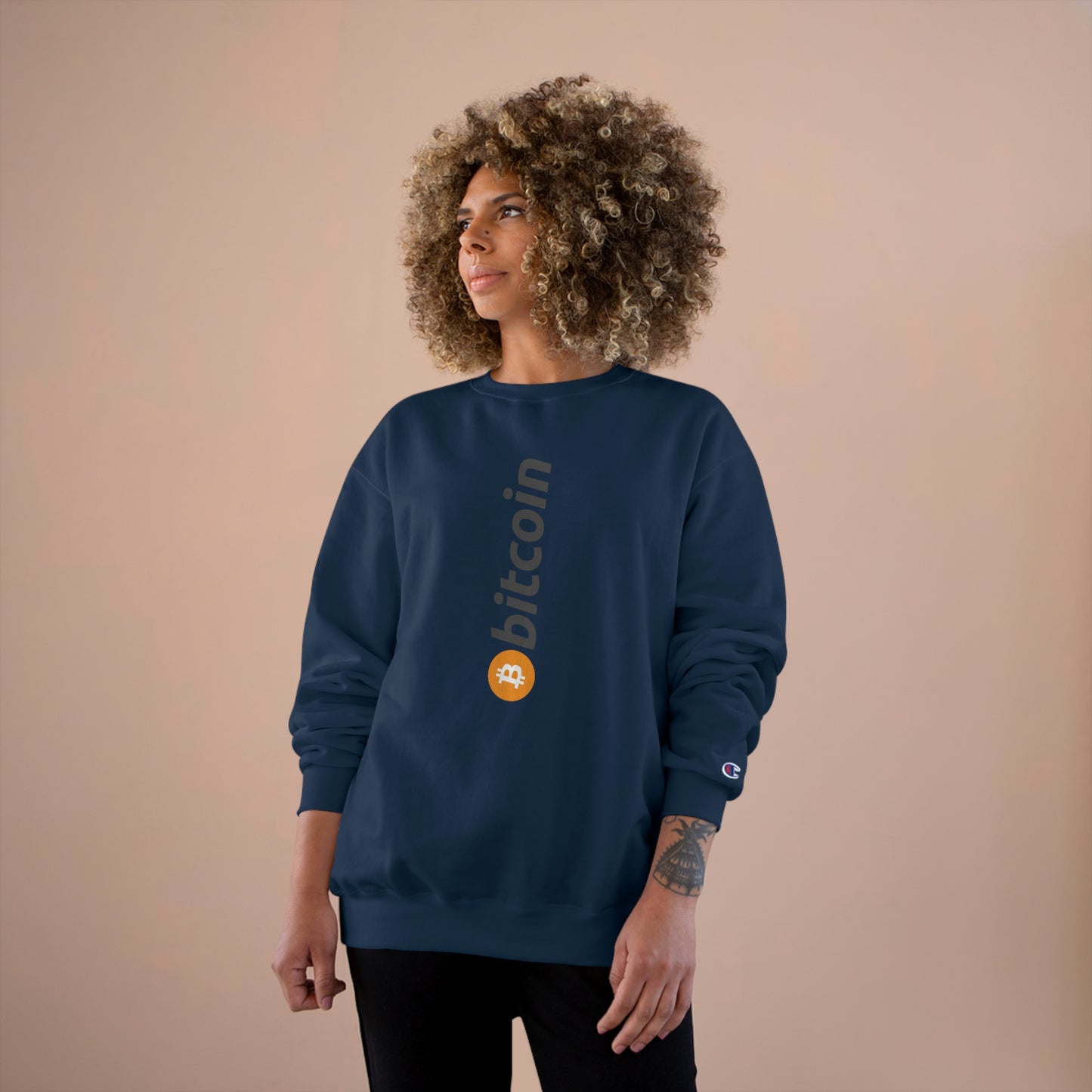 Bitcoin Champion Sweatshirt, BTC1 Vertical