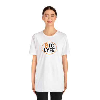 Bitcoin LYFE (Oval) Short Sleeve T-Shirt