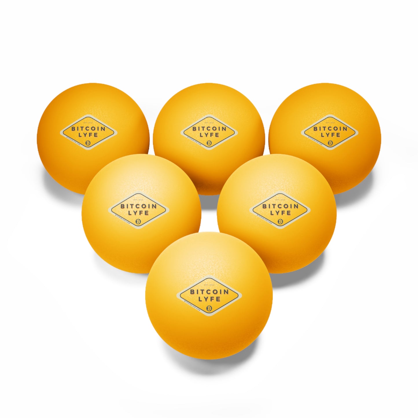 Bitcoin LYFE (Transparent) Ping Pong Balls, 6 pcs