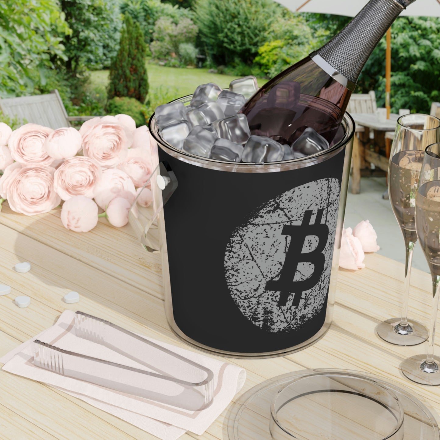 Bitcoin Ice Bucket with Tongs, BTC7