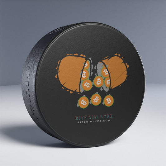 Bitcoin LYFE Orange Pill Hockey Puck