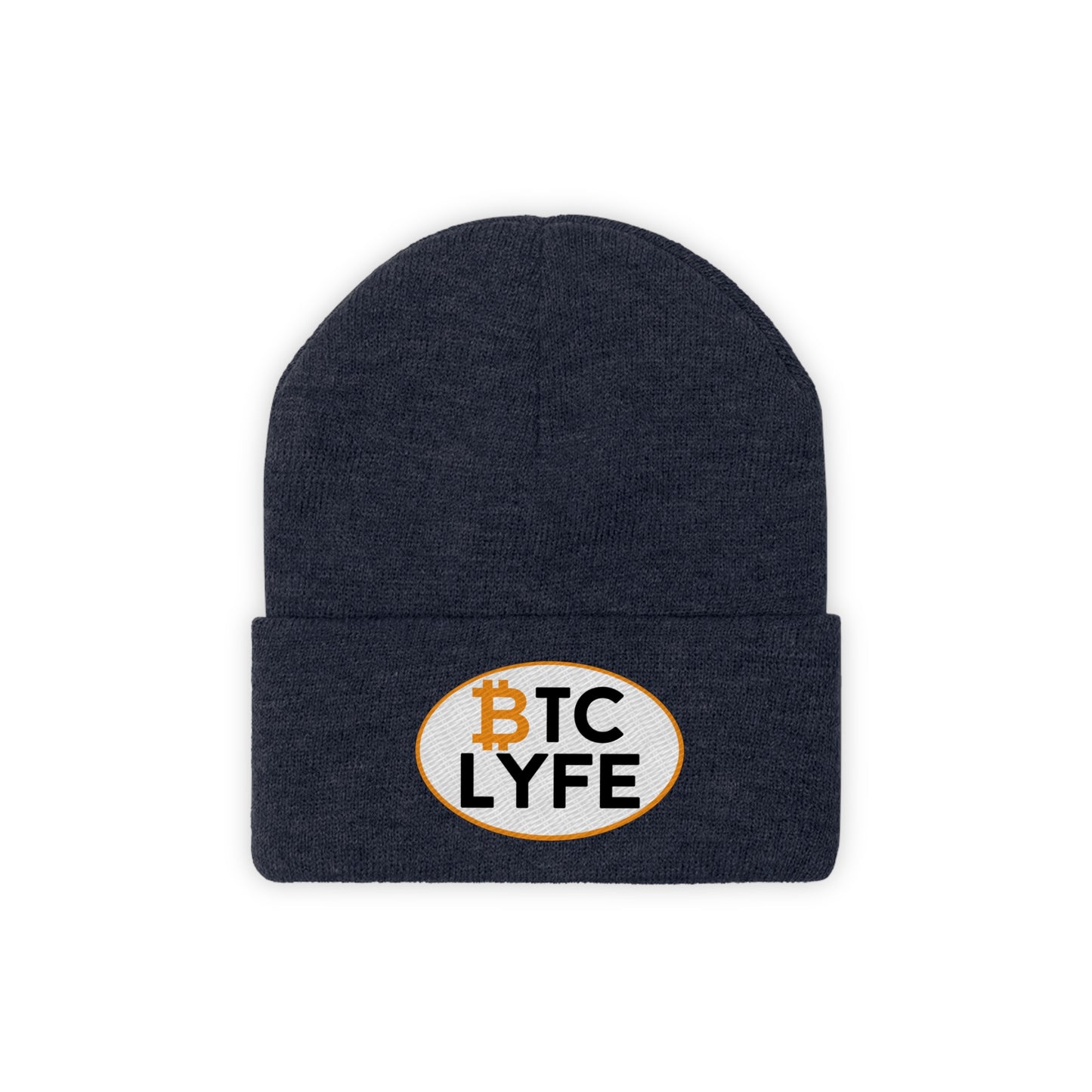 Bitcoin LYFE (Oval) Knit Beanie