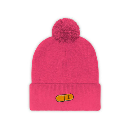 Orange Pill #2 Pom Pom Beanie