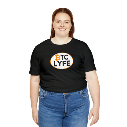 Bitcoin LYFE (Oval) Short Sleeve T-Shirt