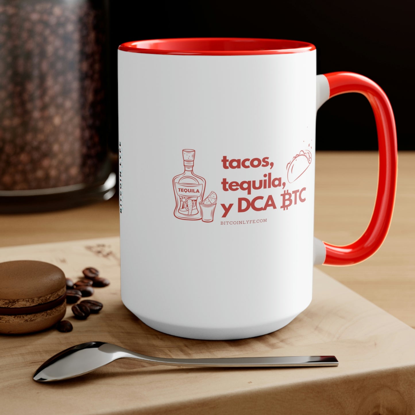 Tacos, Tequila, and DCA BTC Mug, 15oz