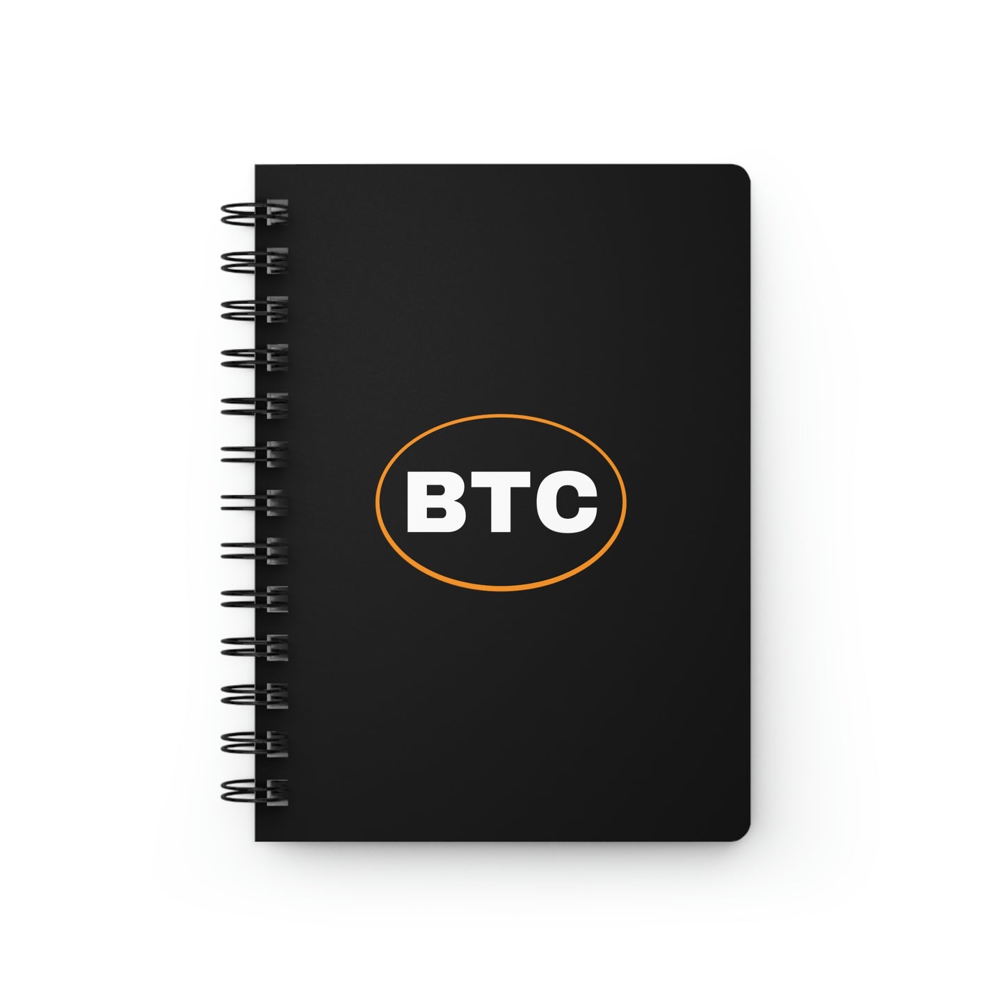 Bitcoin Oval #2 Spiral Bound Journal, Blackout Version