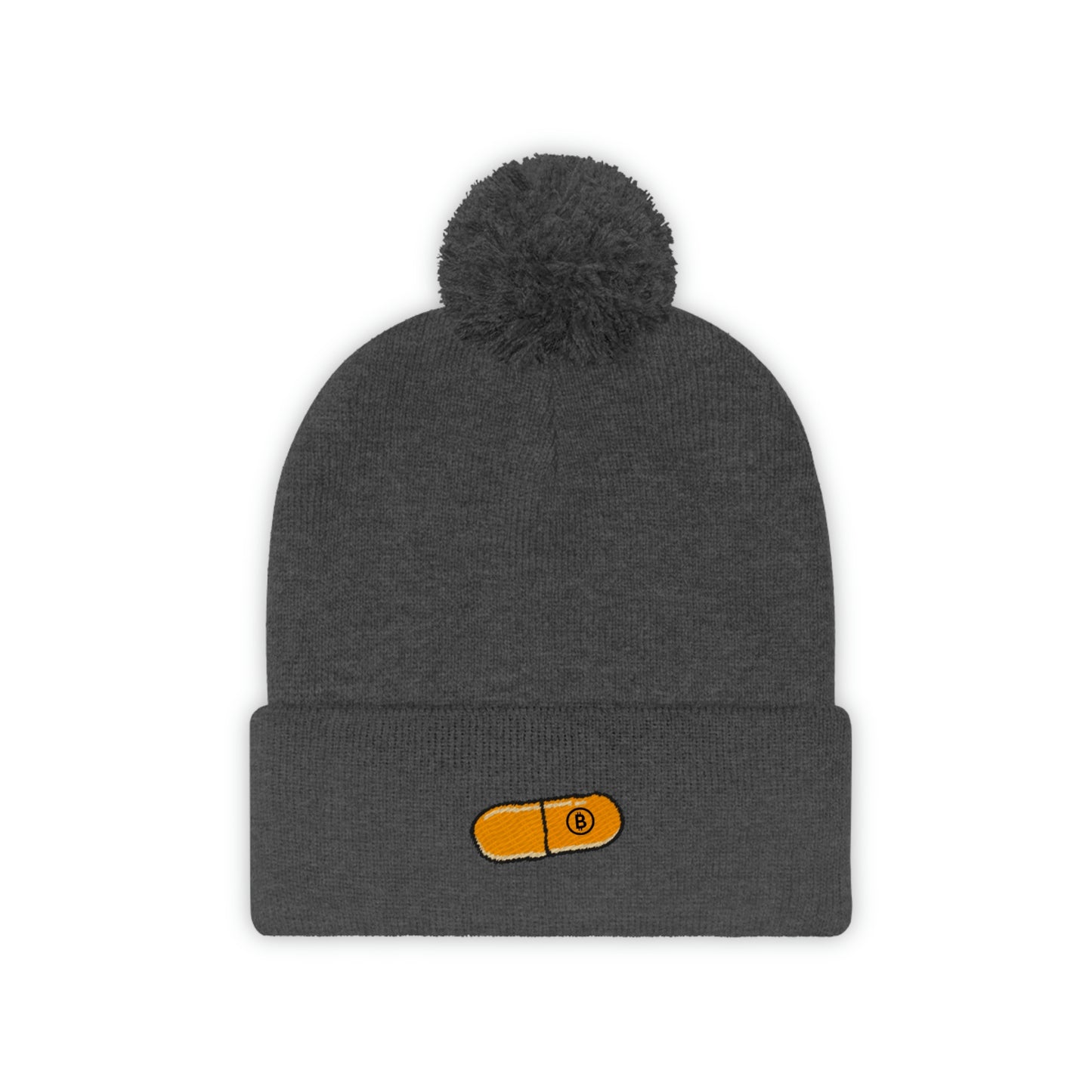 Orange Pill #2 Pom Pom Beanie