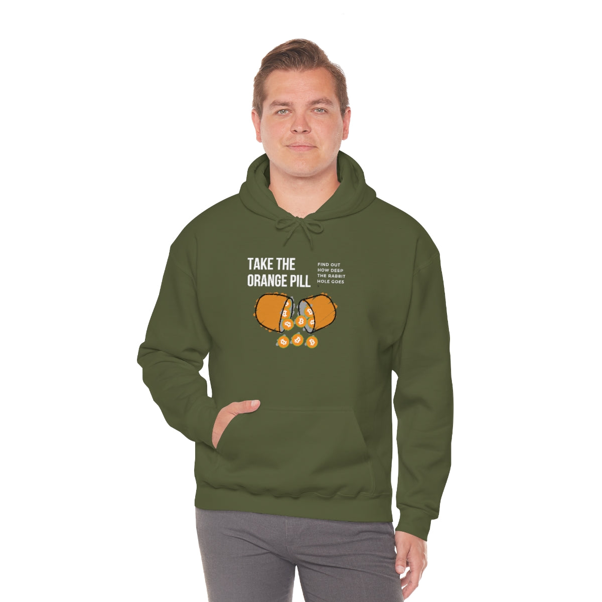 Rabbit Hole Orange Pill Hooded Sweatshirt