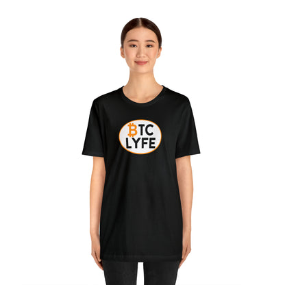 Bitcoin LYFE (Oval) Short Sleeve T-Shirt