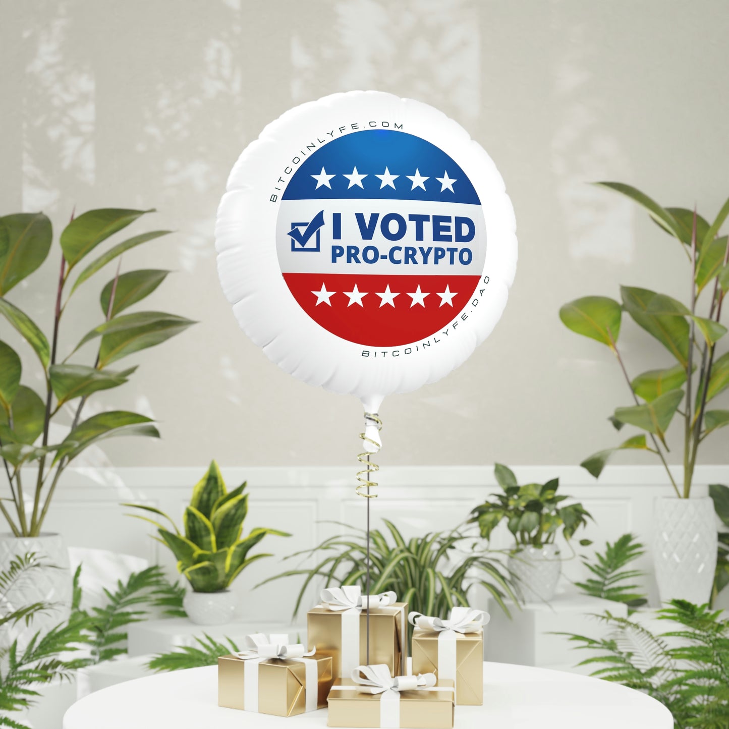 I Voted Pro-Crypto Mylar Helium Balloon, 22"