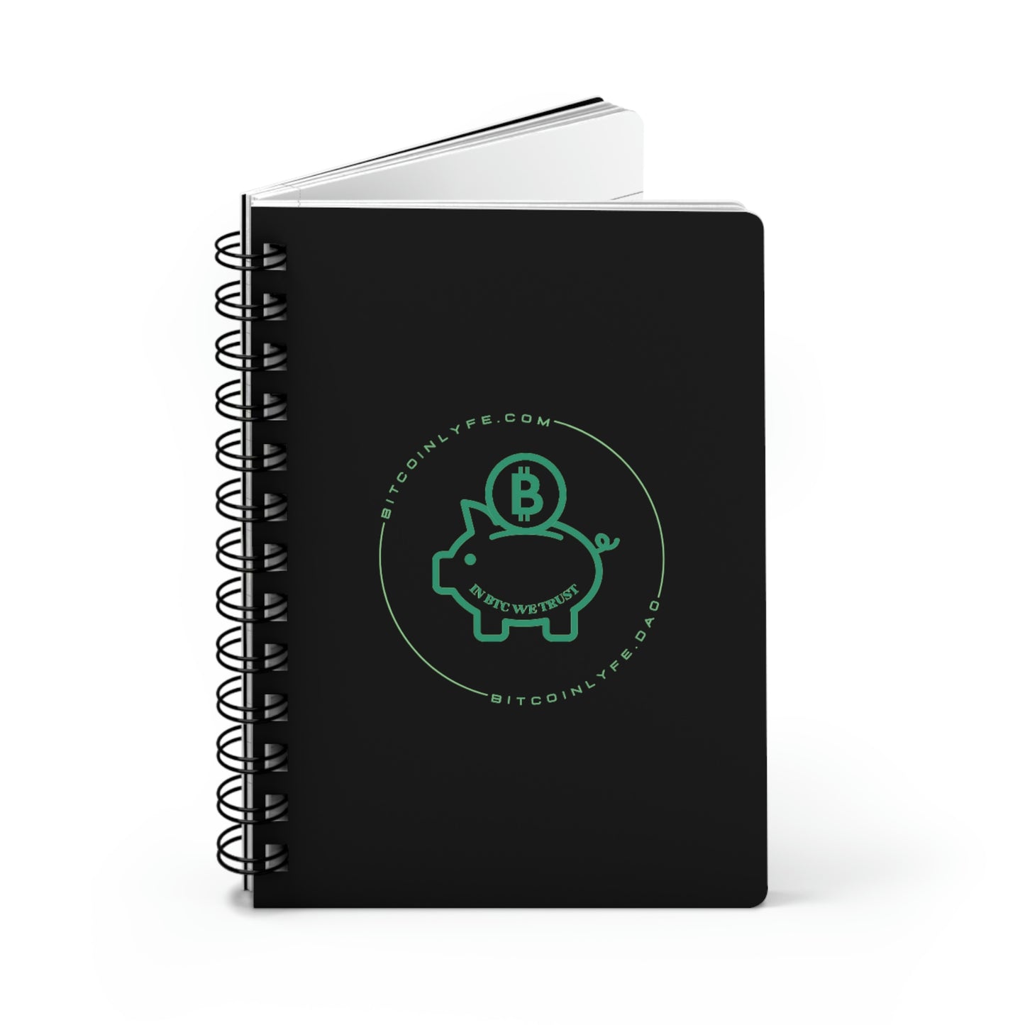 Bitcoin LYFE Spiral Bound Journal, Piggy Bank