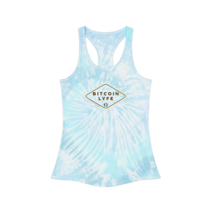 Bitcoin LYFE (Transparent) Tie Dye Racerback Tank Top