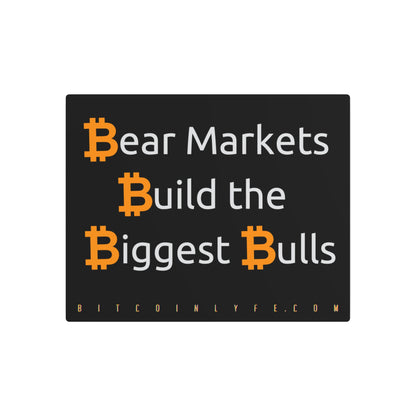 Bitcoin LYFE Bear Market Bulls Metal Art Sign