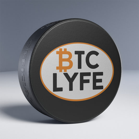 Bitcoin LYFE (Oval) Hockey Puck