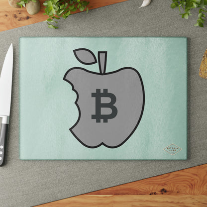 The B Apple Glass Cutting Board