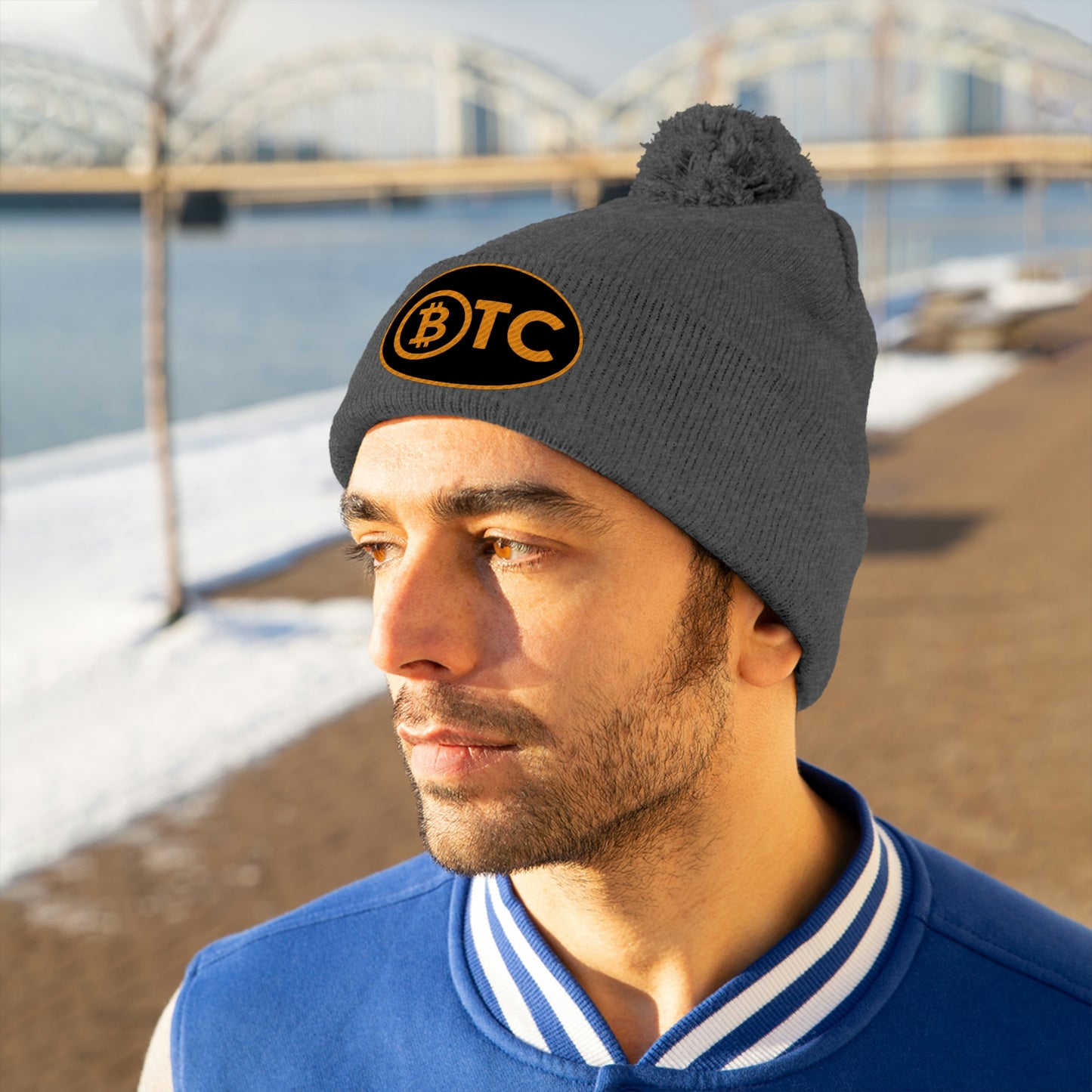 BTC Oval #5 Pom Pom Beanie