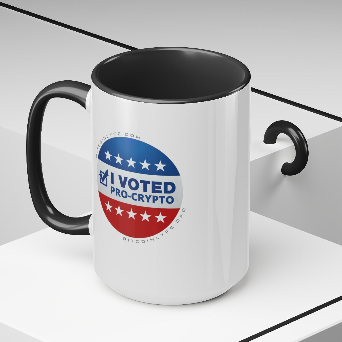 I Voted Pro-Crypto Mug, 15oz