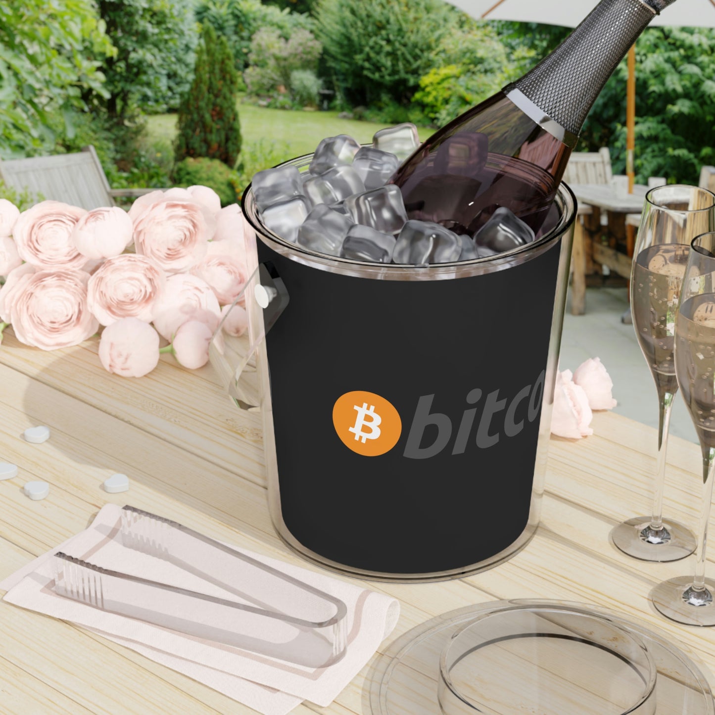 Bitcoin Ice Bucket with Tongs, BTC1