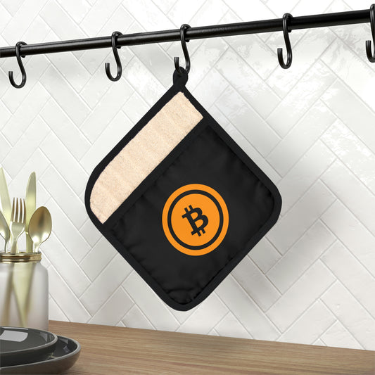 Bitcoin Pot Holder with Pocket, BTC5