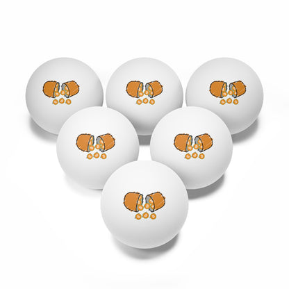 Orange Pill Ping Pong Balls, 6 pcs