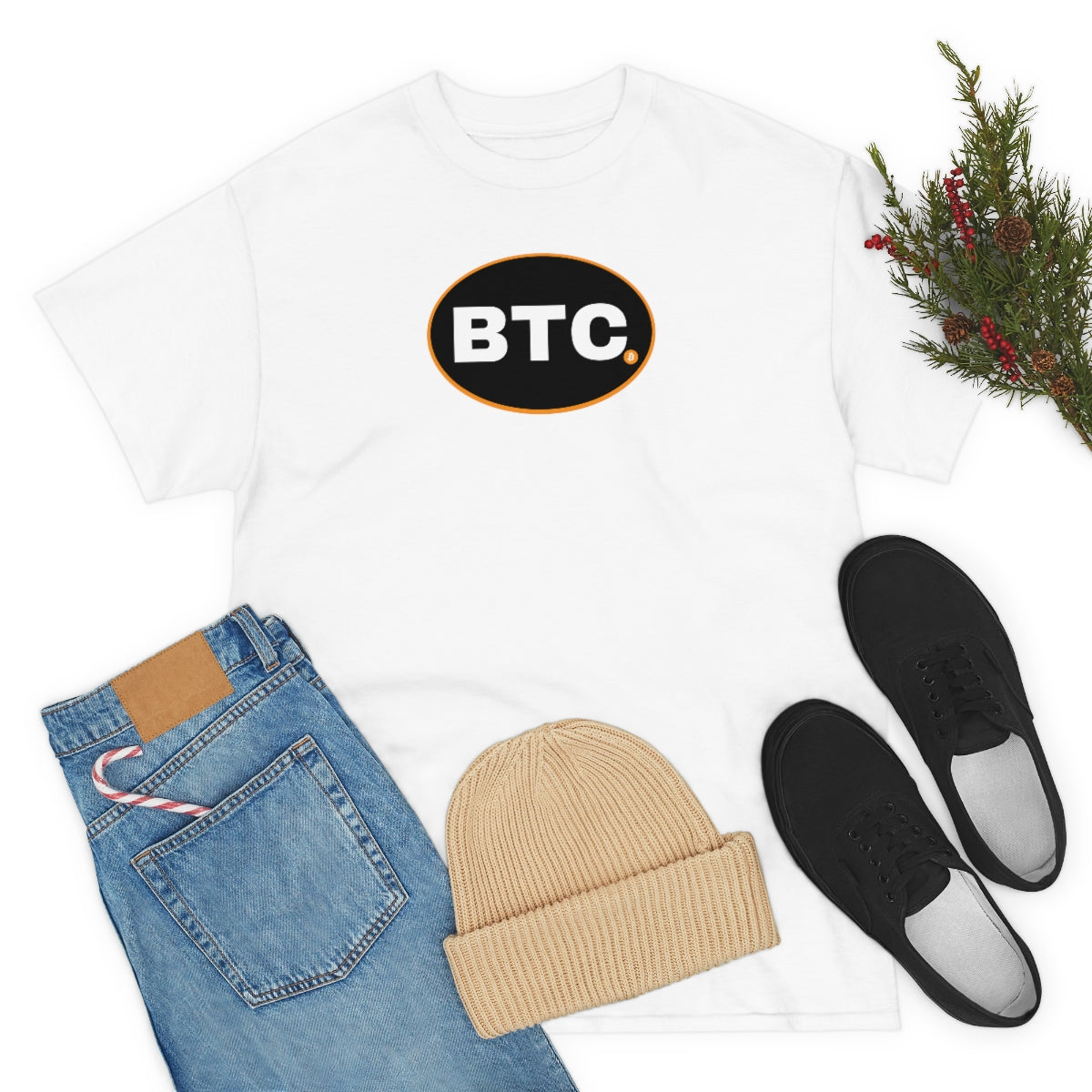 BTC Oval #3 Cotton T-Shirt, Blackout Version