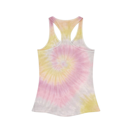 Bitcoin LYFE (Oval) Tie Dye Racerback Tank Top