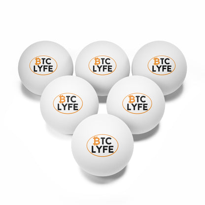 Bitcoin LYFE (Oval) Ping Pong Balls, 6 pcs