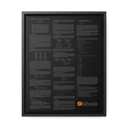 Bitcoin White Paper - White Text on Black, Gallery Canvas Wrap