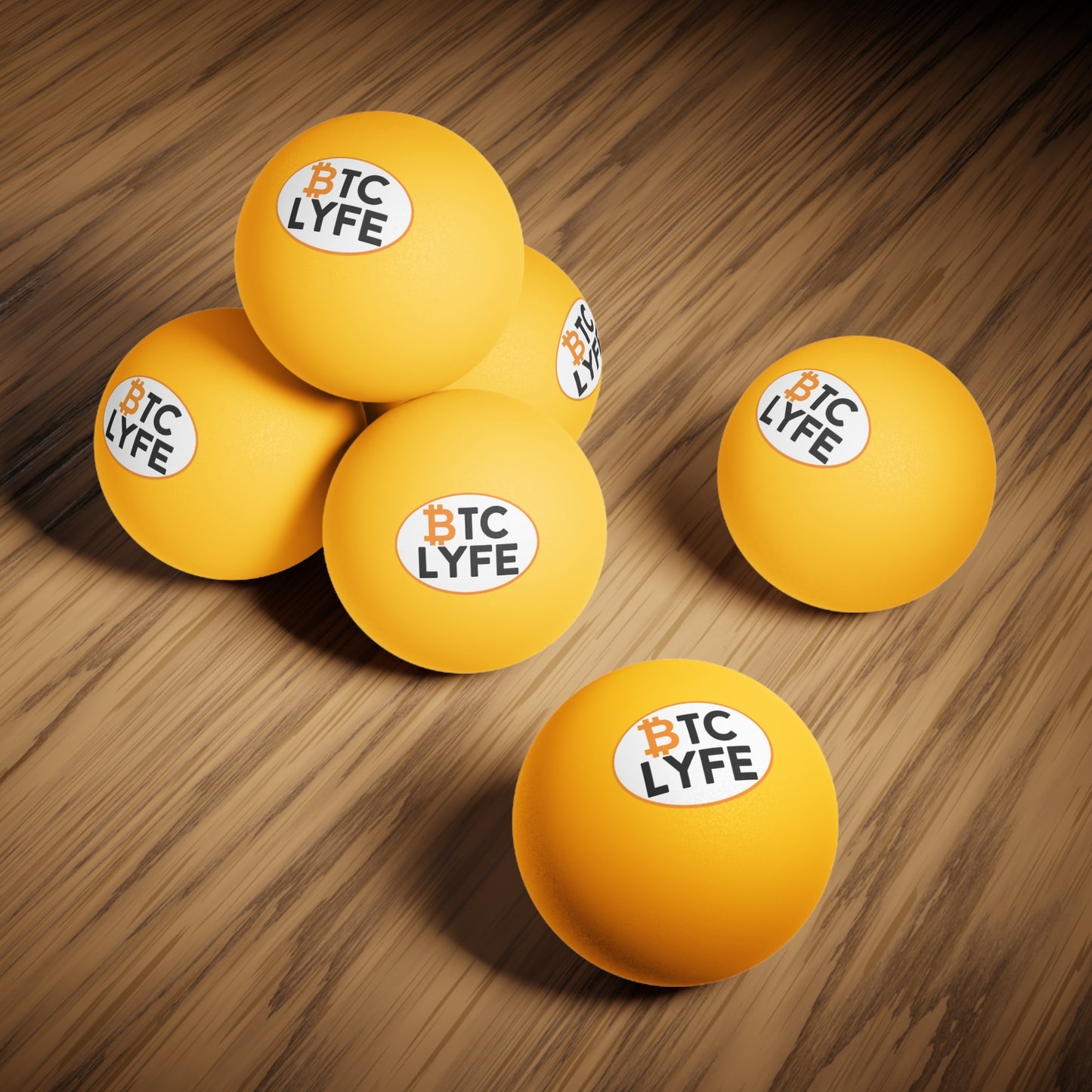 Bitcoin LYFE (Oval) Ping Pong Balls, 6 pcs