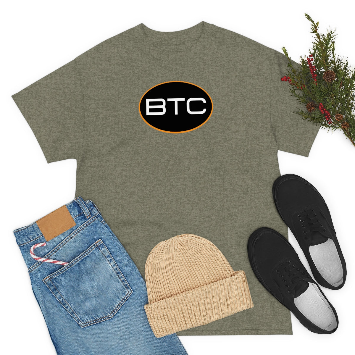 BTC Oval #1 Cotton T-Shirt, Blackout Version