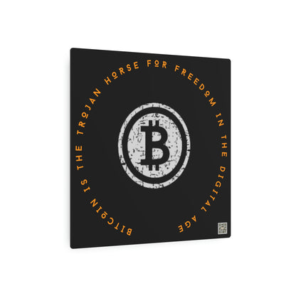 Bitcoin LYFE Trojan Horse Metal Art Sign