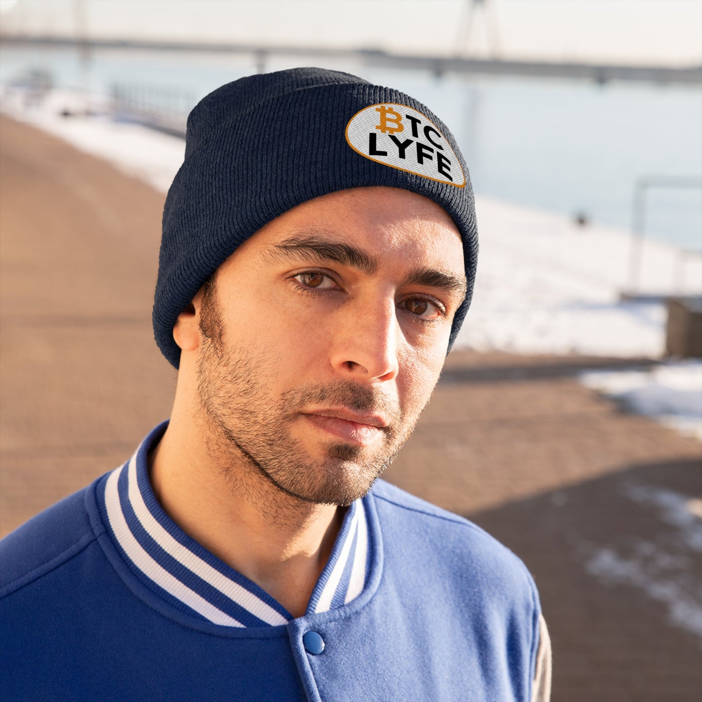 Bitcoin LYFE (Oval) Knit Beanie