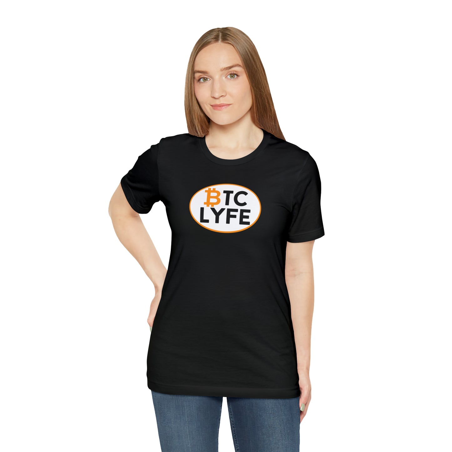 Bitcoin LYFE (Oval) Short Sleeve T-Shirt