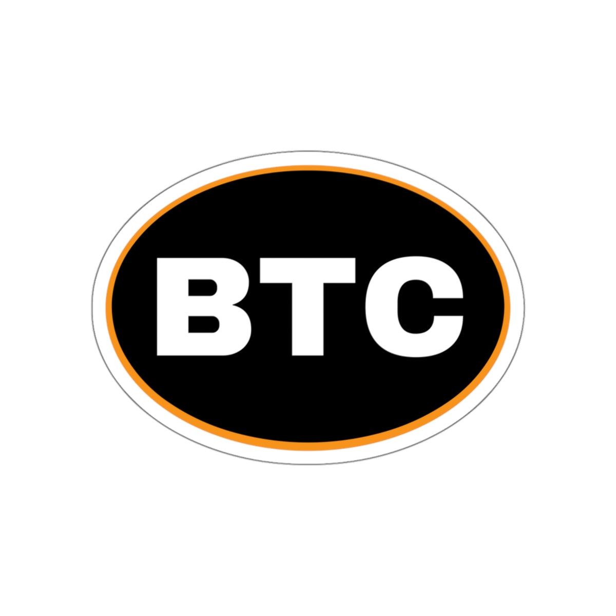 BTC #2 Oval Stickers, Blackout Version