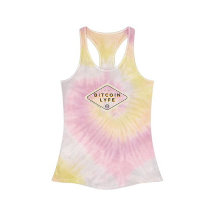 Bitcoin LYFE (Transparent) Tie Dye Racerback Tank Top