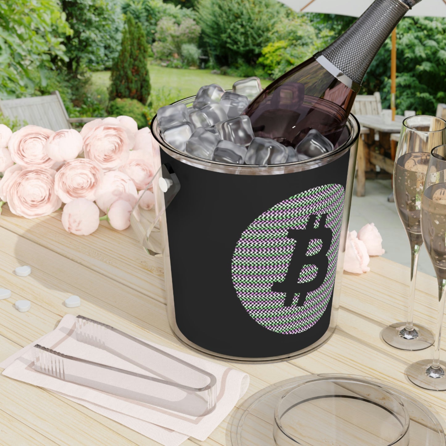 Bitcoin Ice Bucket with Tongs, BTC6