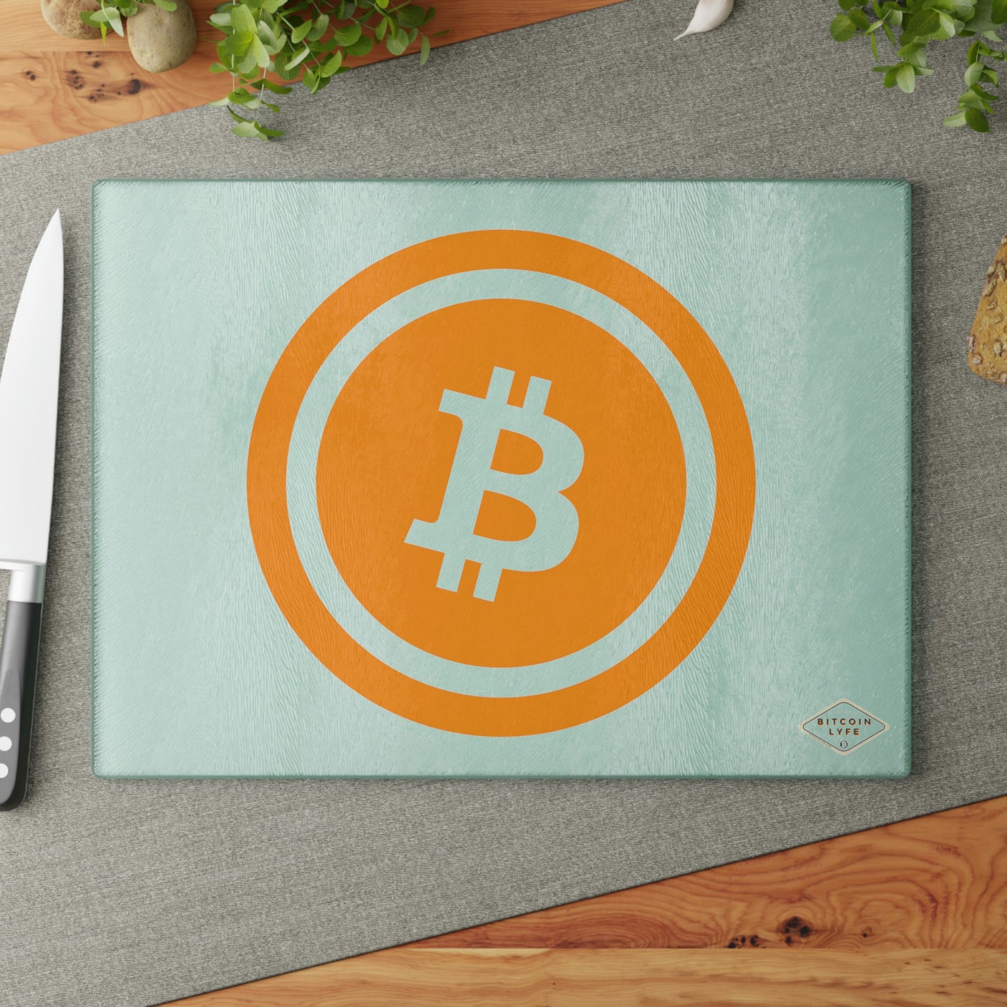 Bitcoin Glass Cutting Board, BTC5