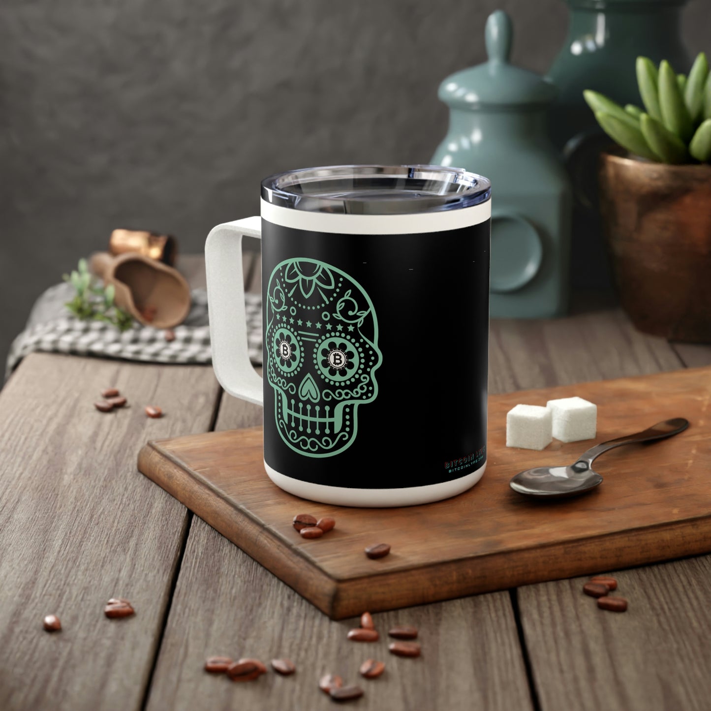 Día de los Muertos BTC 10oz Insulated Coffee Mug, Diez