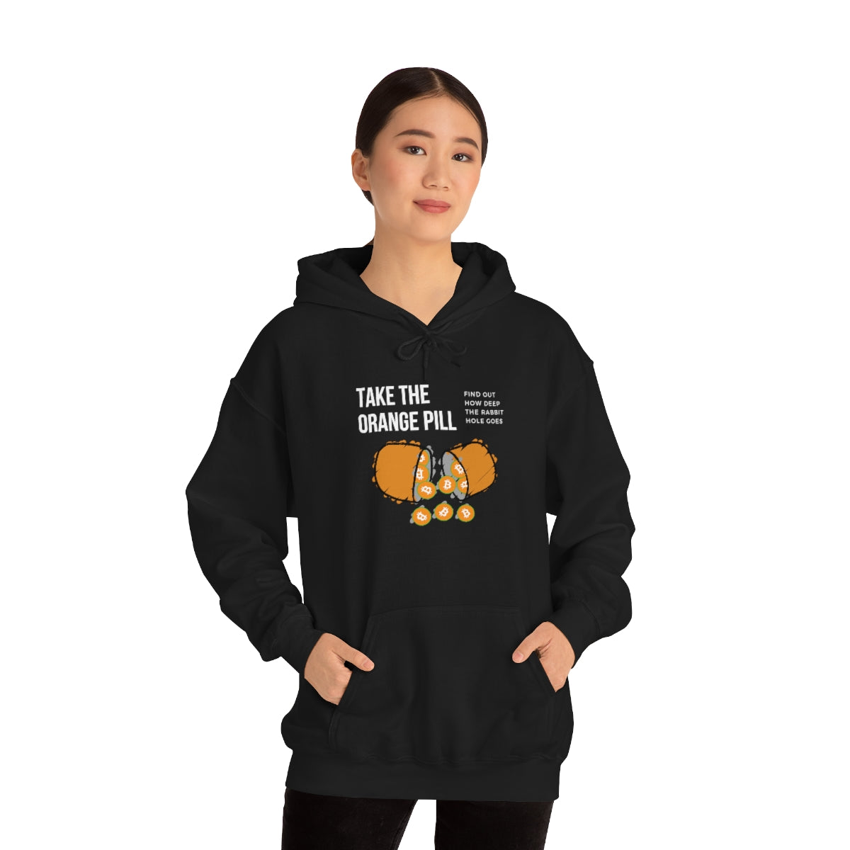 Rabbit Hole Orange Pill Hooded Sweatshirt