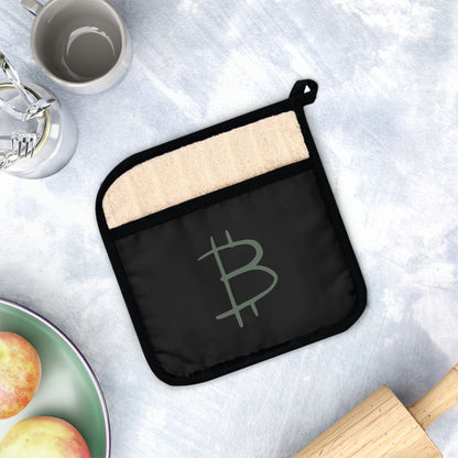 Bitcoin Pot Holder with Pocket, BTC8