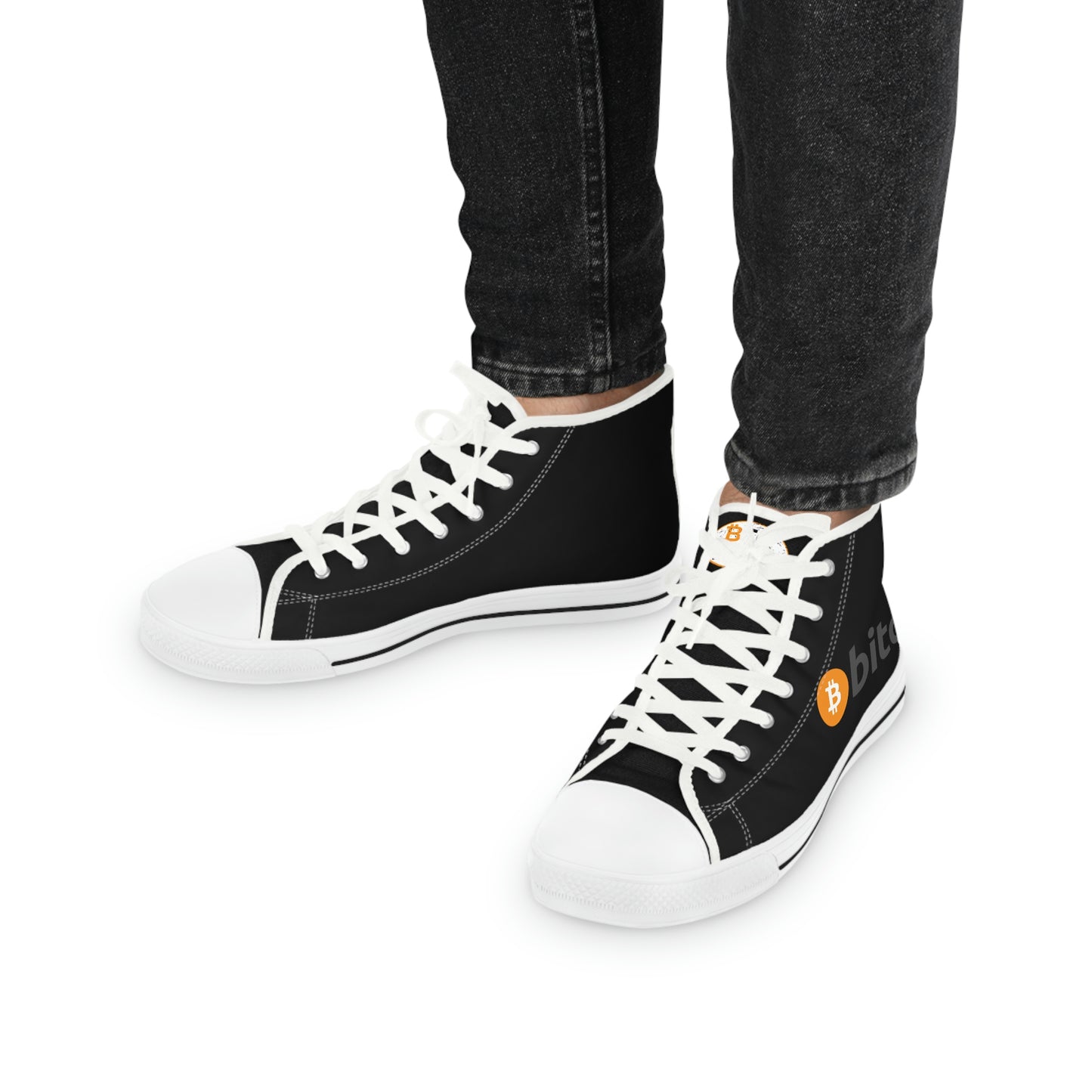 Bitcoin Men's High Top Sneakers, BTC1