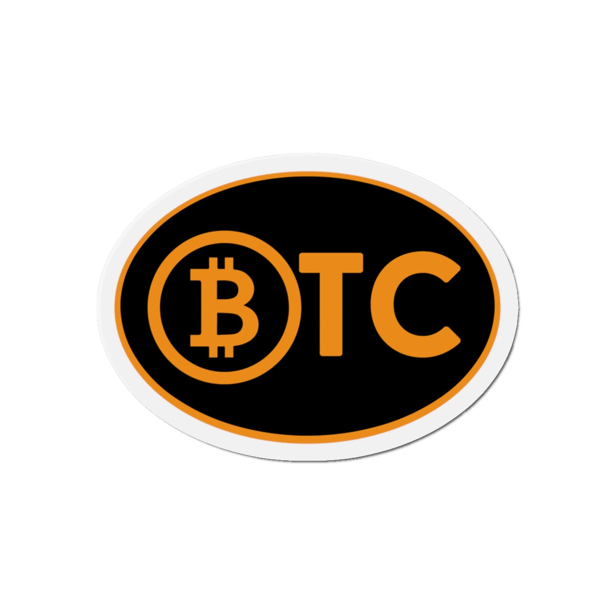 BTC Oval #5 Magnet, Blackout Version