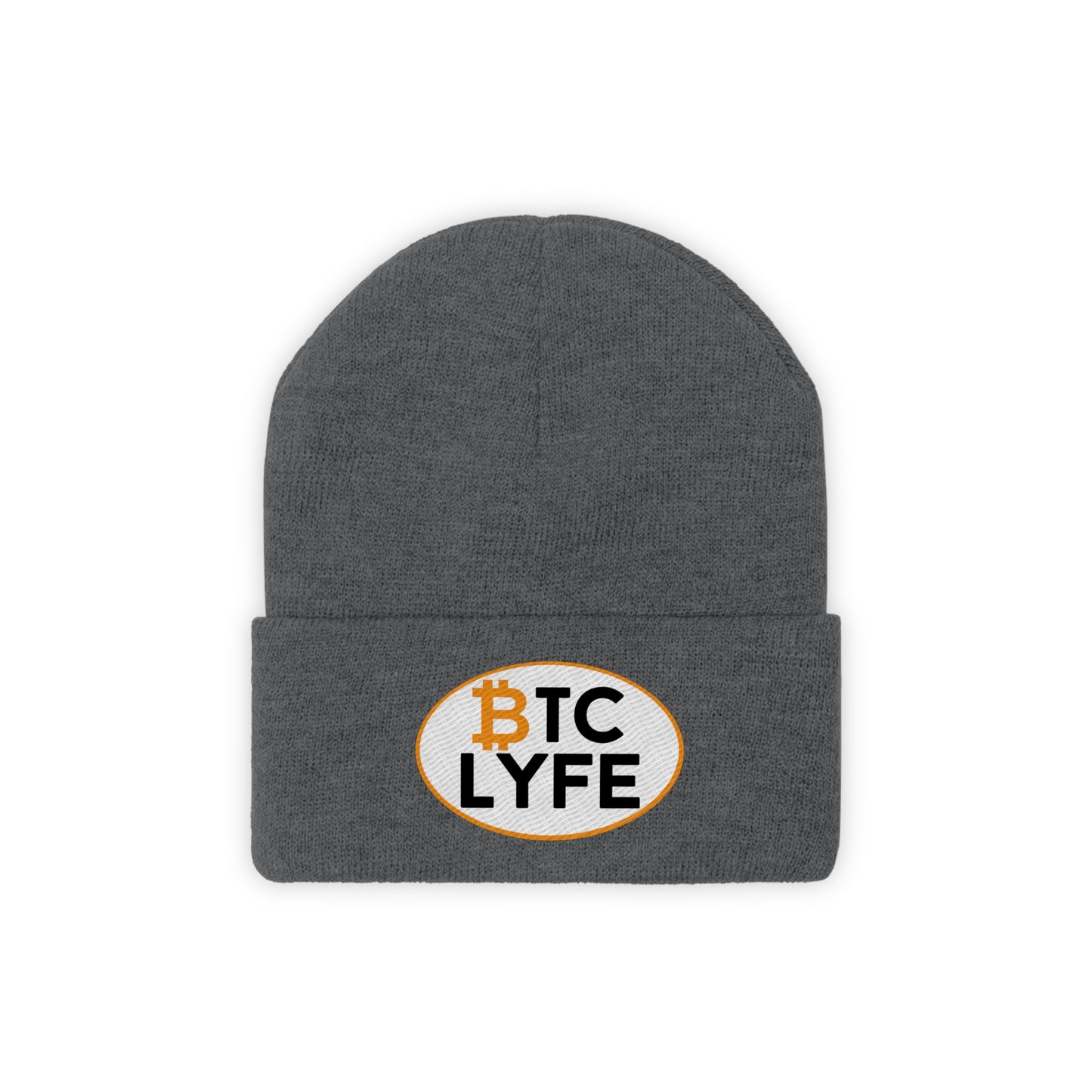 Bitcoin LYFE (Oval) Knit Beanie