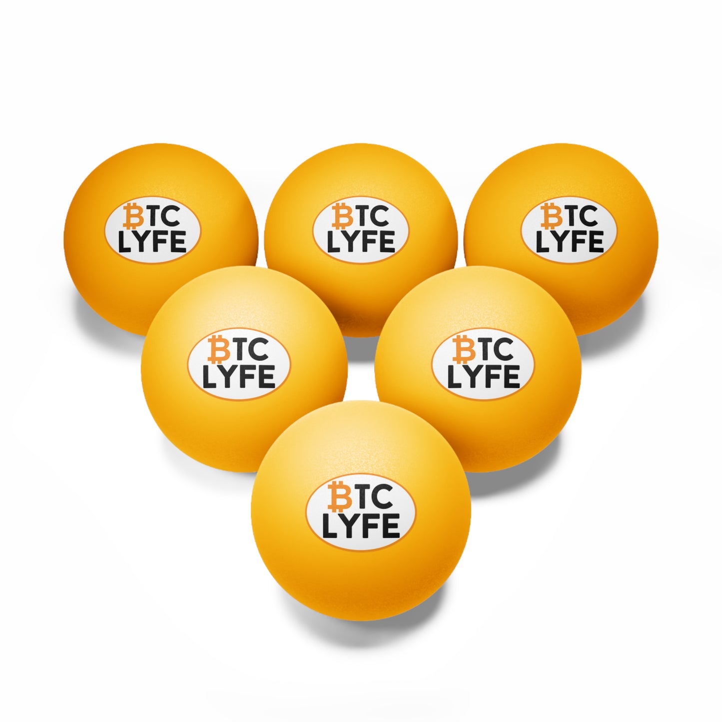 Bitcoin LYFE (Oval) Ping Pong Balls, 6 pcs