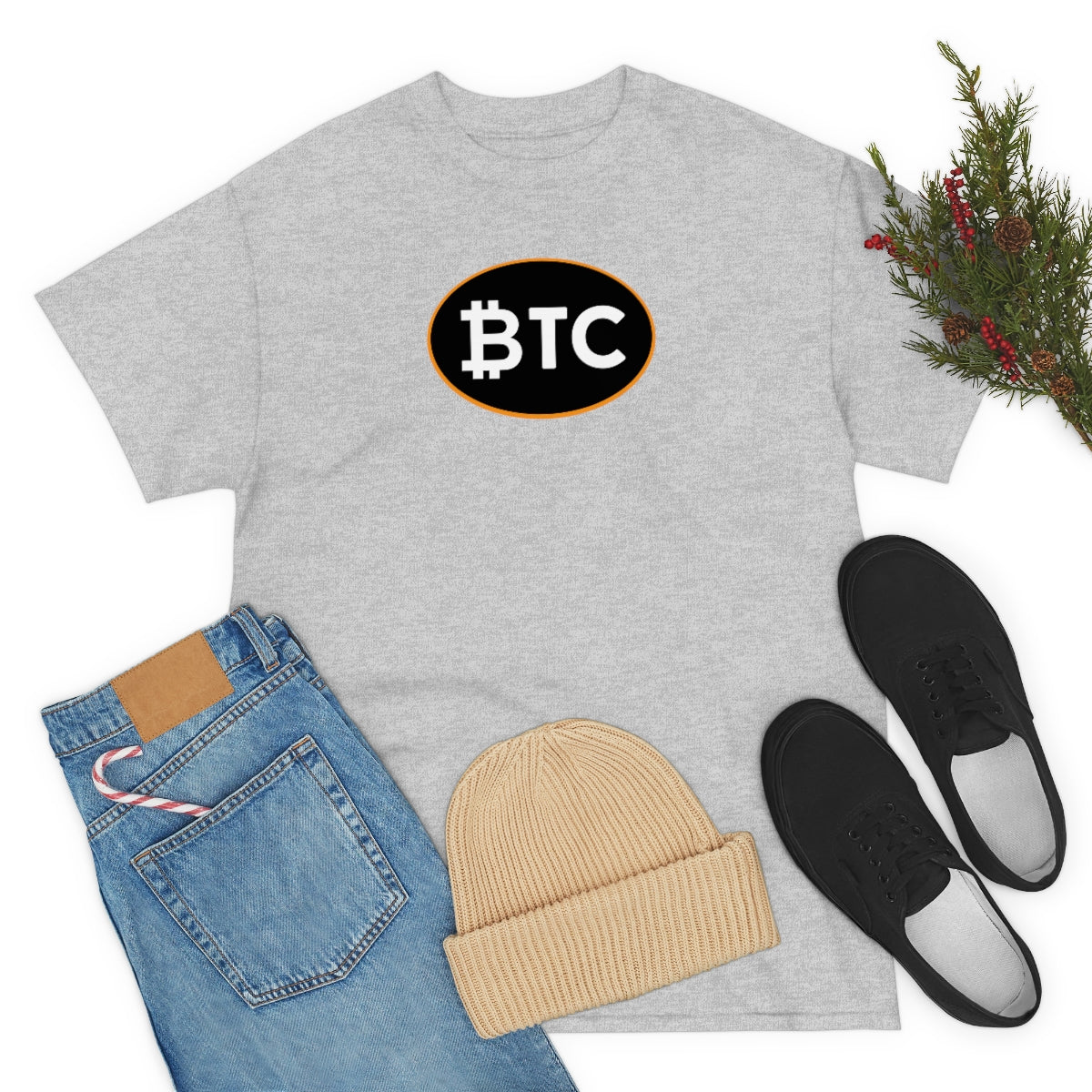 BTC Oval #4 Cotton T-Shirt, Blackout Version