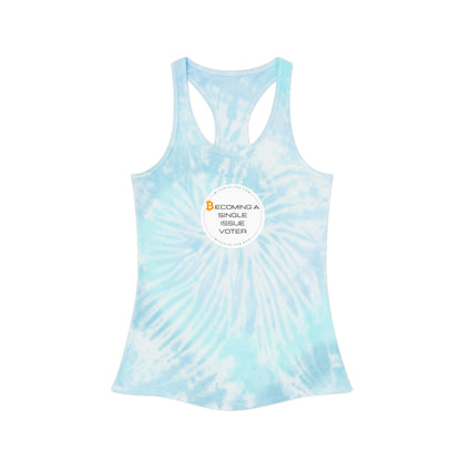 Becoming a Single Issue Voter Tie Dye Racerback Tank Top 2